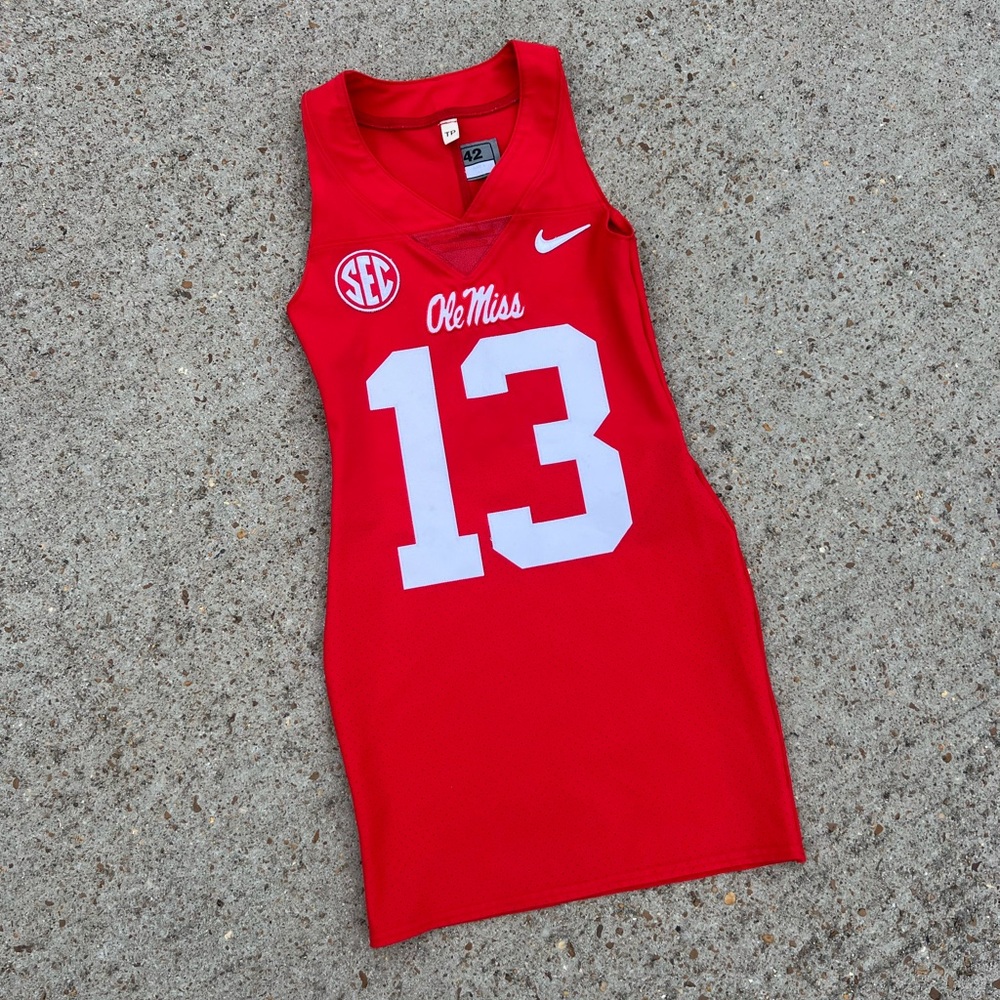 Upcycled Ole Miss Jersey Dress